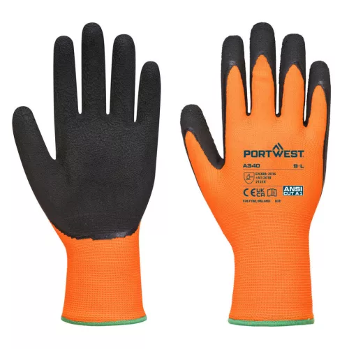 Portwest A340 Hi-Vis Grip védőkesztyű - Latex Narancs/Fekete - XL