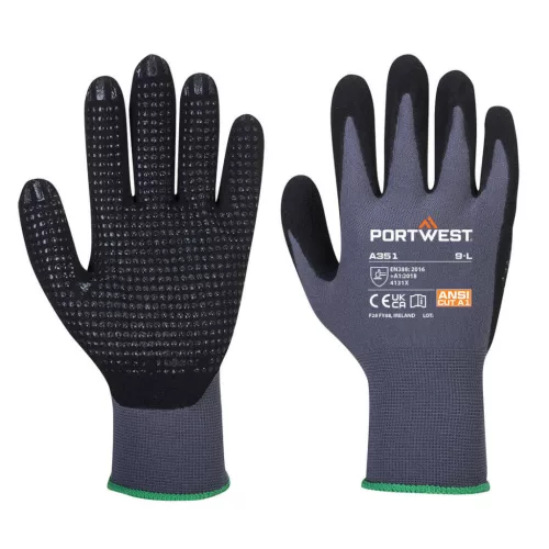 Portwest A351 DermiFlex Plus védőkesztyű Szürke/Fekete - L