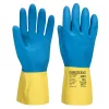 Portwest A801 Duplán Mártott Latex kesztyű Sárga/Kék - L