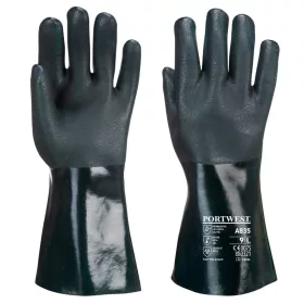   Portwest A835 Duplán mártott PVC védőkesztyű 35cm Zöld - XL