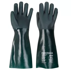   Portwest A845 Duplán mártott PVC védőkesztyű 45cm Zöld - XL