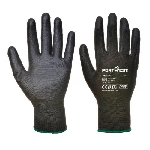 Portwest AB129 PU tenyérmártott kesztyű (288 pár) Fekete - XXL