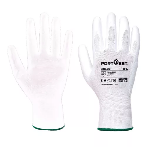 Portwest AB129 PU tenyérmártott kesztyű (288 pár) Fehér - XL