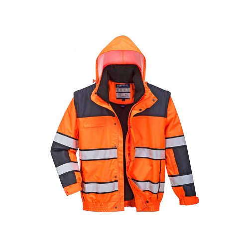 Portwest C466 Hi-Vis Classic Bomber dzseki Narancs/Navy - XXL