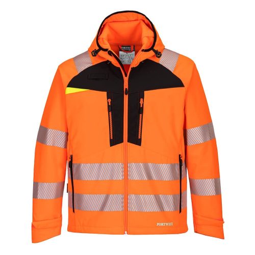 Portwest dx4 hi-vis láthatósági softshell dzseki dx475 narancs/fekete s