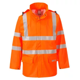   Portwest FR41 Sealtex Flame Hi-Vis lángálló esőkabát Narancs - XL