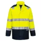 Portwest FR605 Bizflame Rain+ Hi-Vis Light Arc lángálló kabát Sárga/Navy - S