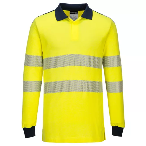 Portwest FR702 WX3 Lángálló Hi-Vis pólóing Sárga/Navy - XXL
