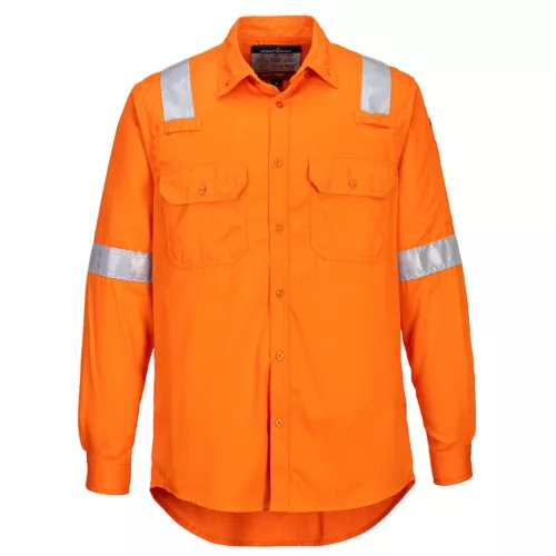 Portwest FR720 FR Lightweight könnyű lángálló antisztatikus ing Narancs - 3XL