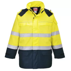   Portwest FR79 Bizflame Rain+ Hi-Vis Arc lángálló kabát Sárga/Navy - L