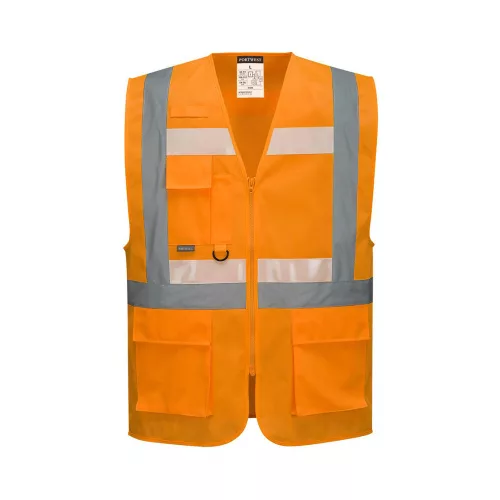 Portwest G456 Glowtex vezetői mellény Ezee zippzárral Narancs - L