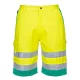 Portwest L043 Hi-Vis könnyű poli-pamut rövidnadrág Sárga/Kékeszöld - L