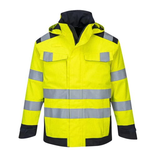 Portwest MV70 Modaflame Rain Multi Norm Arc kabát Sárga/Navy - M