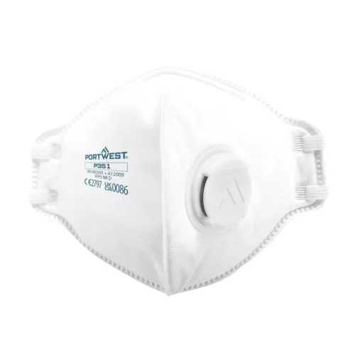 Portwest P351 FFP3 szelepes Dolomite félbehajtható légzésvédő maszk (20db) Fehér