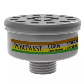   Portwest P926 ABEK2 gázszűrő univerzális menetes (4 db) Fekete