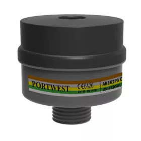   Portwest P976 ABEK2P3 kombinált szűrő univerzális menetes (4db) Fekete