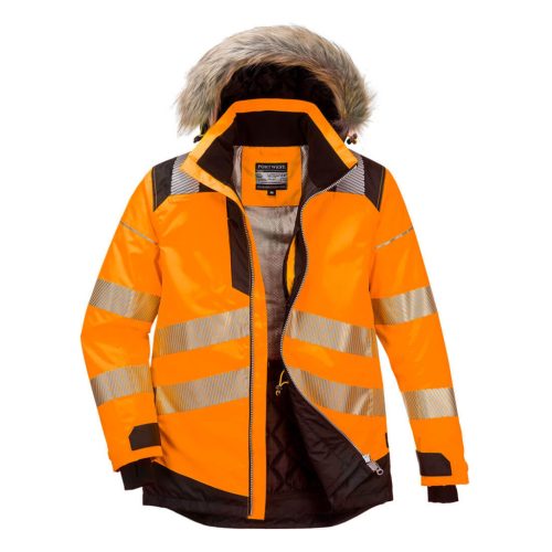 Portwest PW369 PW3 Hi-Vis Parka télikabát Narancs/Fekete - L
