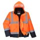 Portwest S266 Hi-Vis kéttónusú bomber kabát Narancs/Navy - XXL