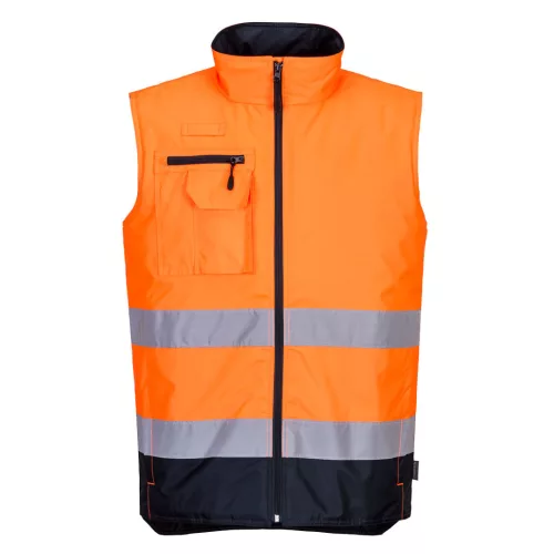 Portwest S267 Hi-Vis kéttónusú mellény Narancs/Navy - XXL