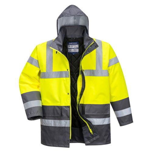 Portwest S466 Hi-Vis Kéttónusú Traffic kabát Sárga/Szürke - XL