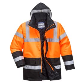   Portwest S467 Hi-Vis Kéttónusú Traffic kabát Narancs/Fekete - 3XL