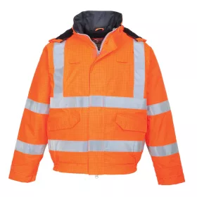   Portwest S773 Bizflame Rain Hi-Vis Antistatic FR bomber kabát Narancs - XL