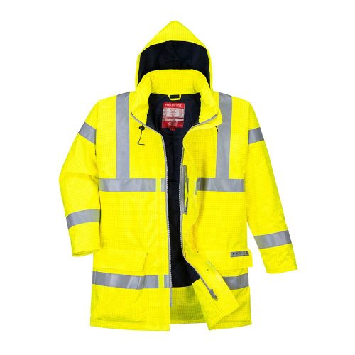 Portwest S778 - Bizflame Rain Hi-Vis antisztatikus FR kabát Citromsárga L