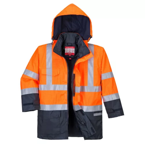 Portwest S779 Bizflame Rain Hi-Vis Multi-Protection kabát Narancs/Navy - L