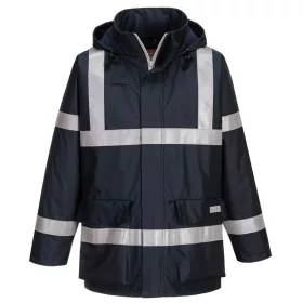   Portwest S785 Bizflame Rain antisztatikus lángálló esőkabát Navy - L