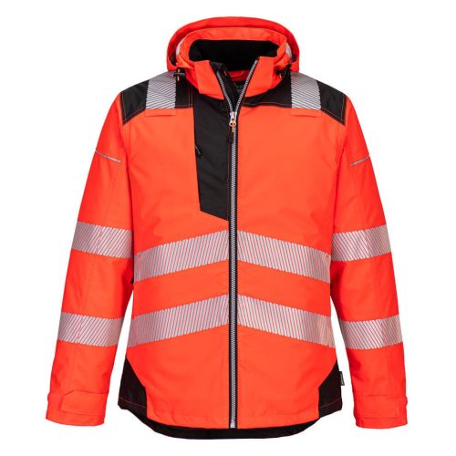 Portwest T400 PW3 Hi-Vis télikabát Piros/Fekete - M
