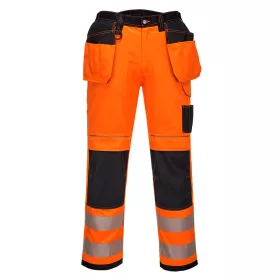Portwest T501 PW3 Hi-Vis Holster nadrág Narancs/Fekete - 34