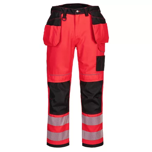 Portwest T501 PW3 Hi-Vis Holster nadrág Piros/Fekete - 28