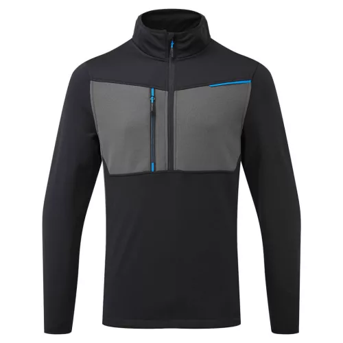 Portwest T755 WX3 félzippzáras polár Fekete - 3XL