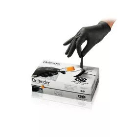   Sir Safety System Defender, nitril egyszerhasználatos kesztyű - 100db/doboz fekete 07/S