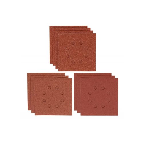 Stanley csiszolópapír rezgőcsiszolóra 114x114mm P80-180, 10db/cs