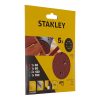 Stanley csiszolópapír készlet excentercsiszolóra 115mm P60-180, 5 részes