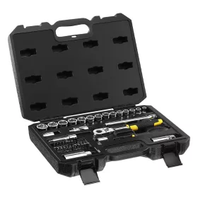   Stanley dugókulcs készlet 5 fokonkénti fogazással, kemény dobozban 1/2” 24 részes