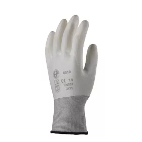   Fehér precíziós poliészter kesztyű PU mártott tenyérrel 8