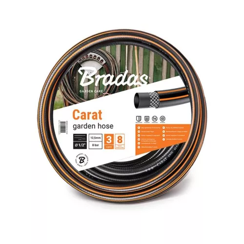 Bradas Carat locsolótömlő 1/2˝, 50 fm, 3 rétegű, szövetbetétes